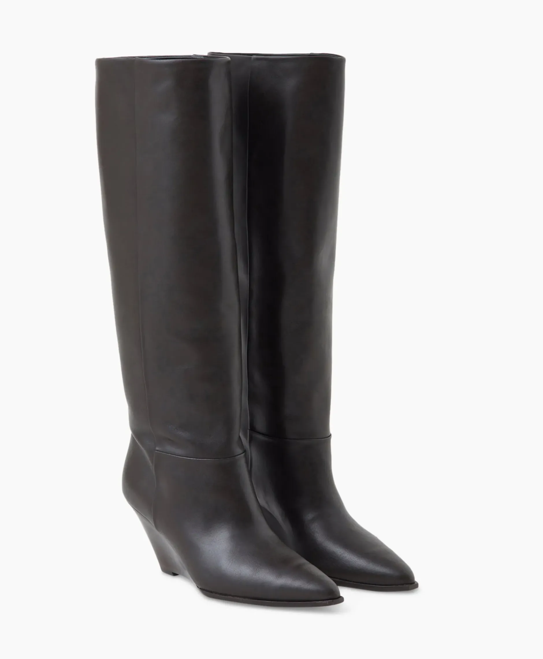 Lange Laars Wedge Boot Donker Bruin^Closed Online