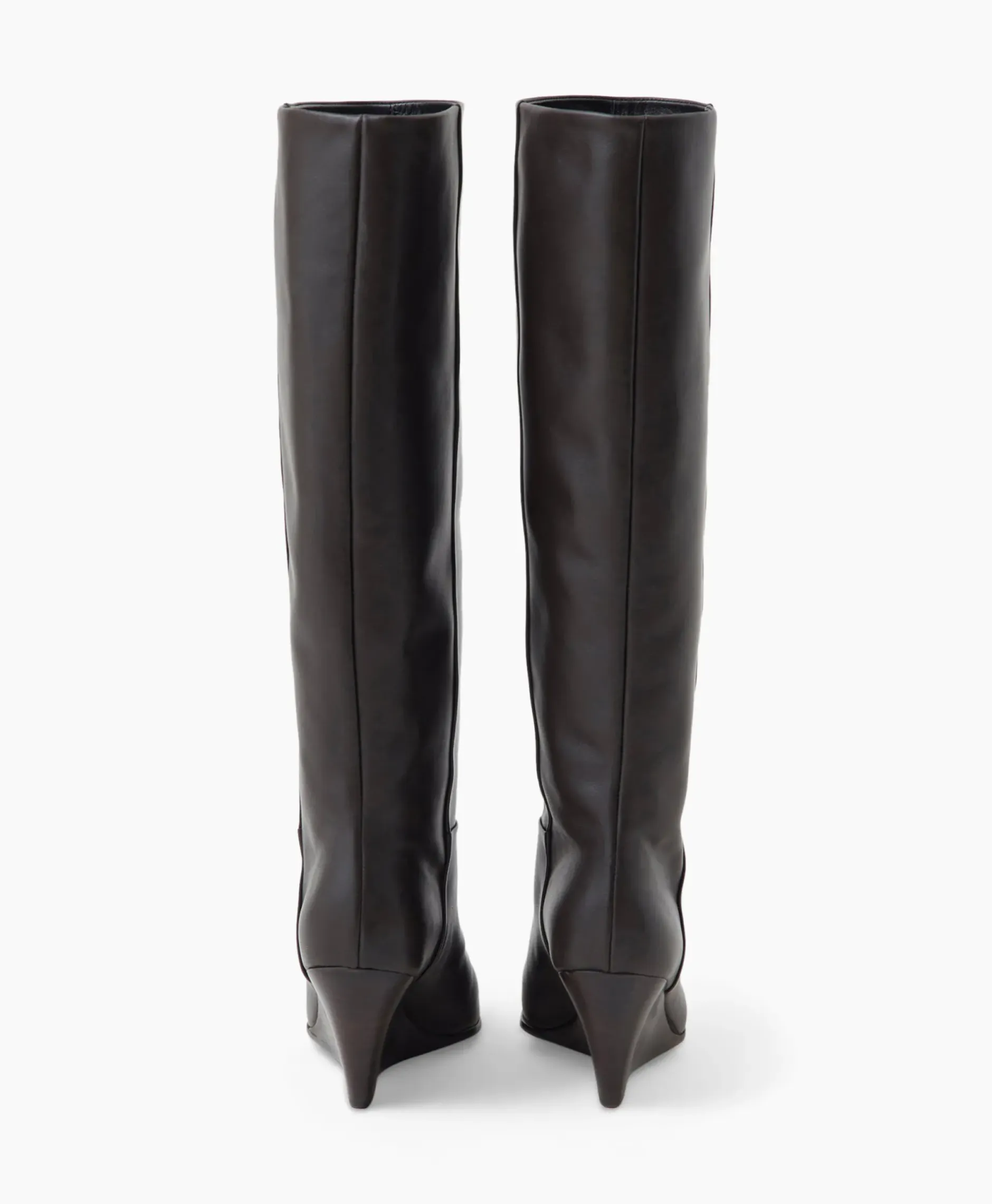 Lange Laars Wedge Boot Donker Bruin^Closed Online