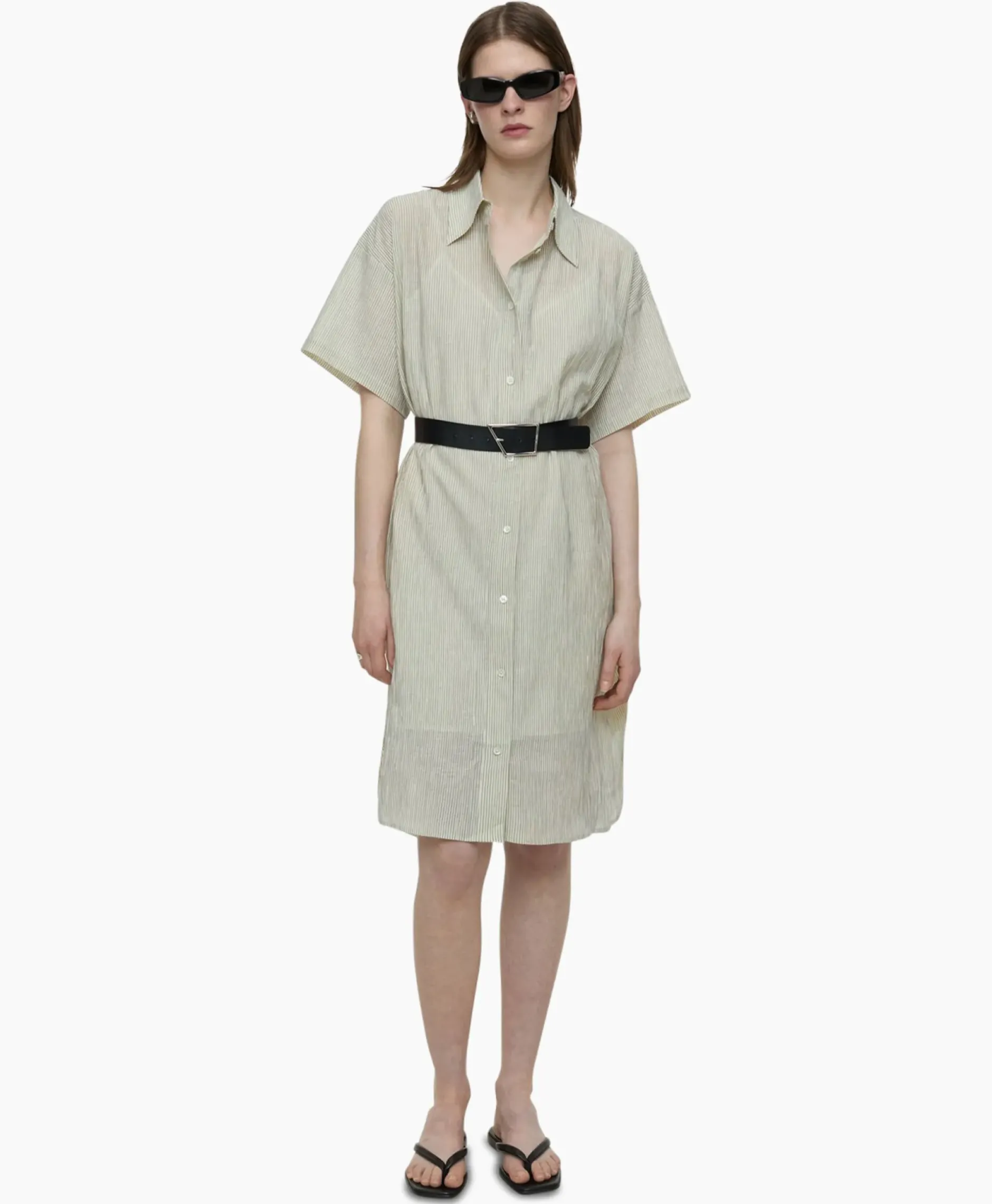 Mini Jurk Oversized Shirt Ecru^Closed New