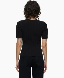 Top Crew Neck Short Sleeve Zwart^Closed Outlet