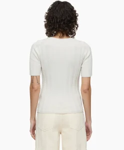 Top Crew Neck Short Sleeve Ecru^Closed Online