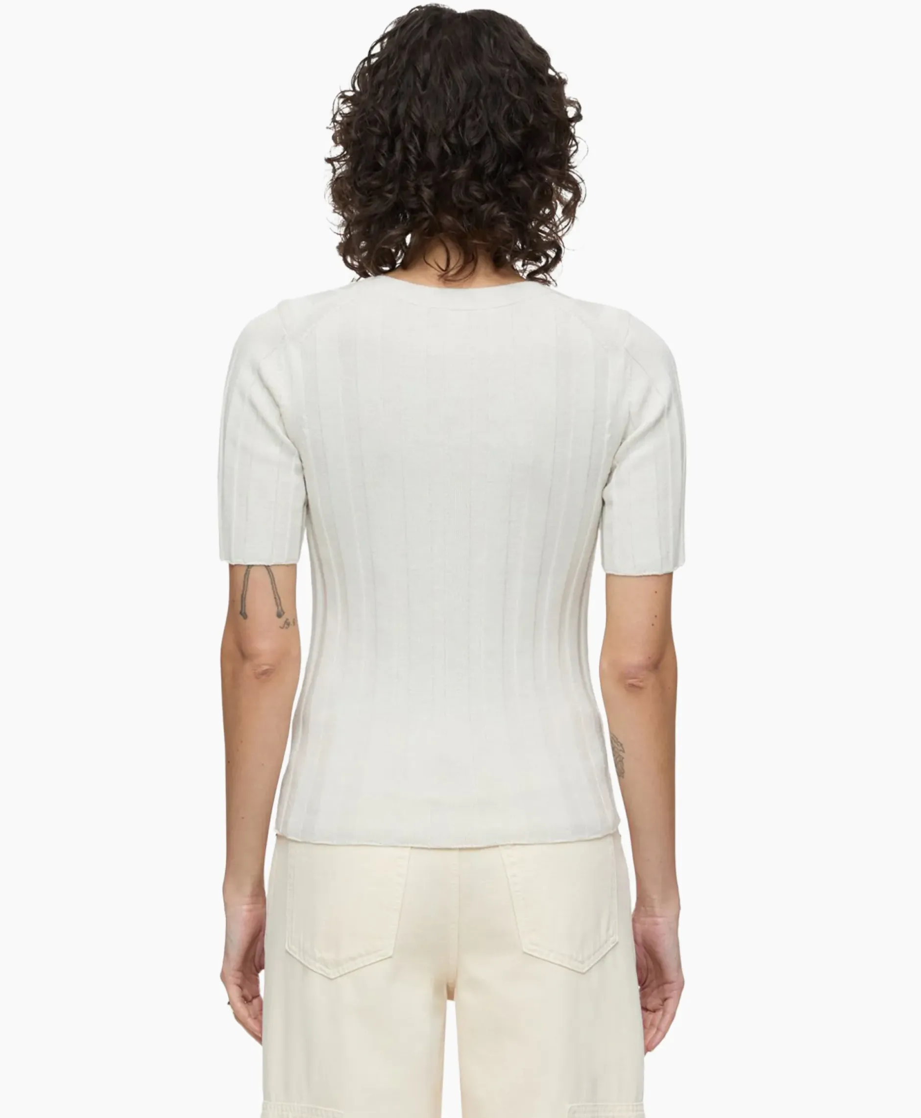 Top Crew Neck Short Sleeve Ecru^Closed Online