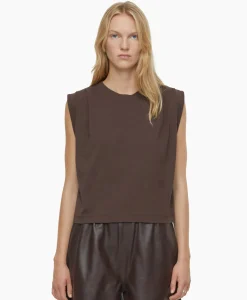 Top Pleated Sleeveless Bruin^Closed Outlet