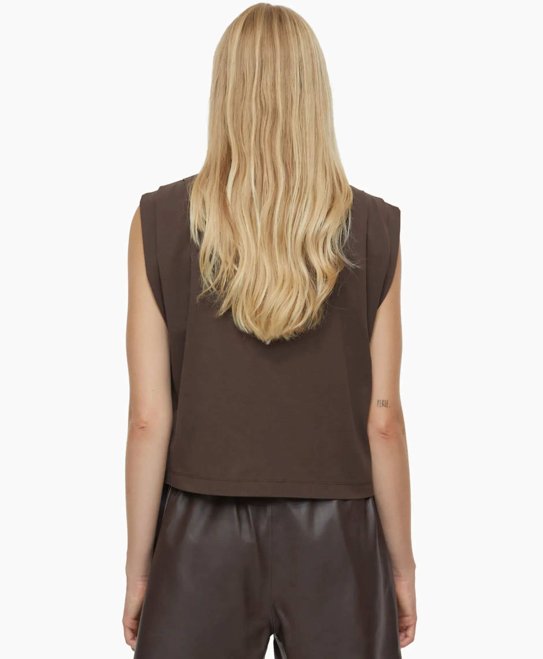 Top Pleated Sleeveless Bruin^Closed Outlet