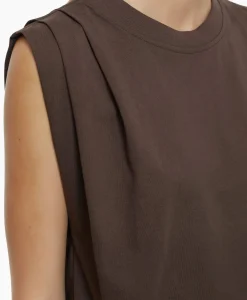 Top Pleated Sleeveless Bruin^Closed Outlet