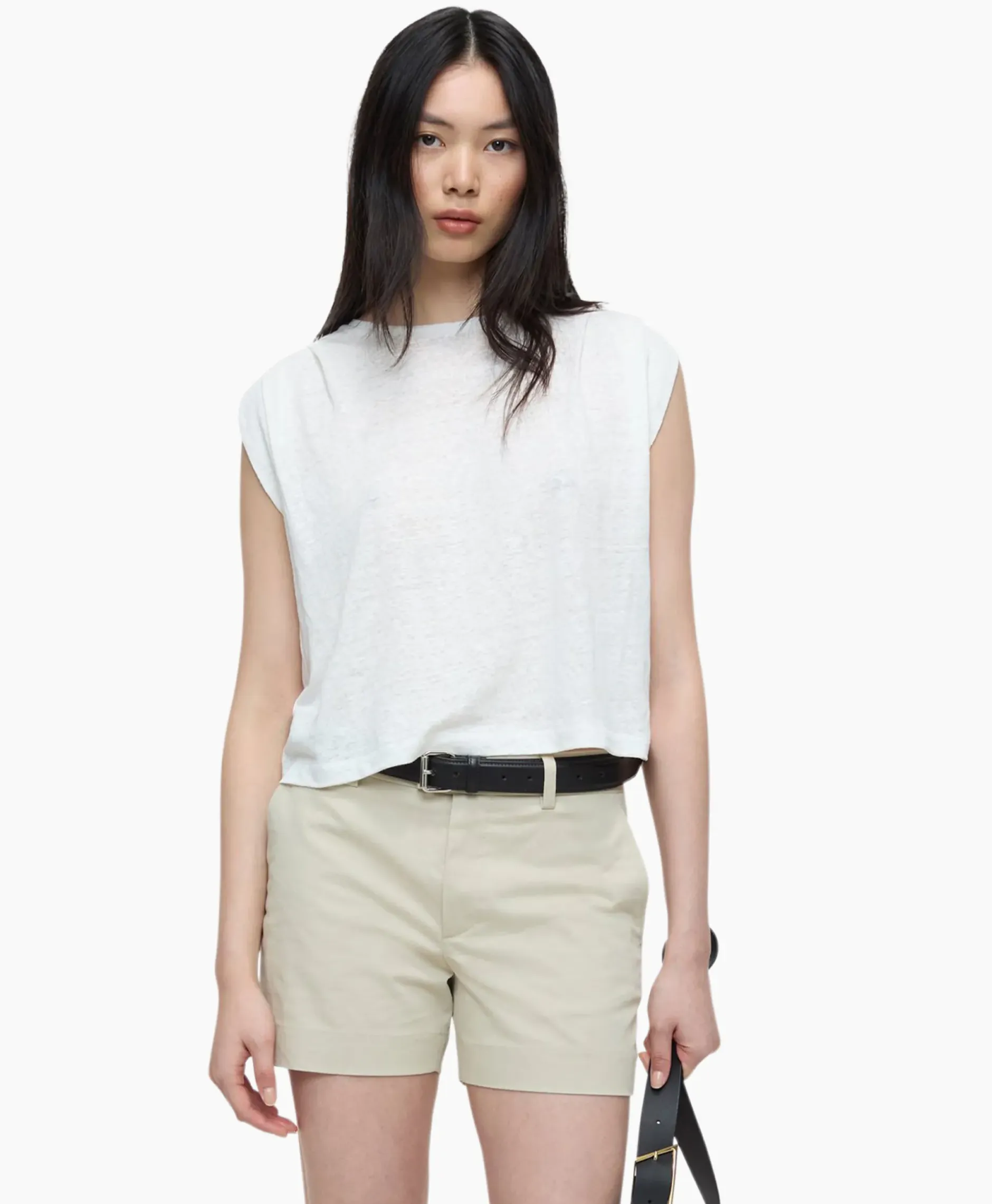 Top Pleated Sleeveless Ecru^Closed Online