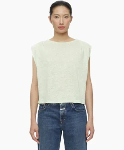 Top Pleated Sleeveless Licht Groen^Closed Clearance