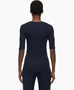T-Shirt Korte Mouw Crewneck Short Sleeve Donker Blauw^Closed Discount