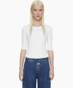 T-Shirt Korte Mouw Crewneck Short Sleeve Off White^Closed Outlet