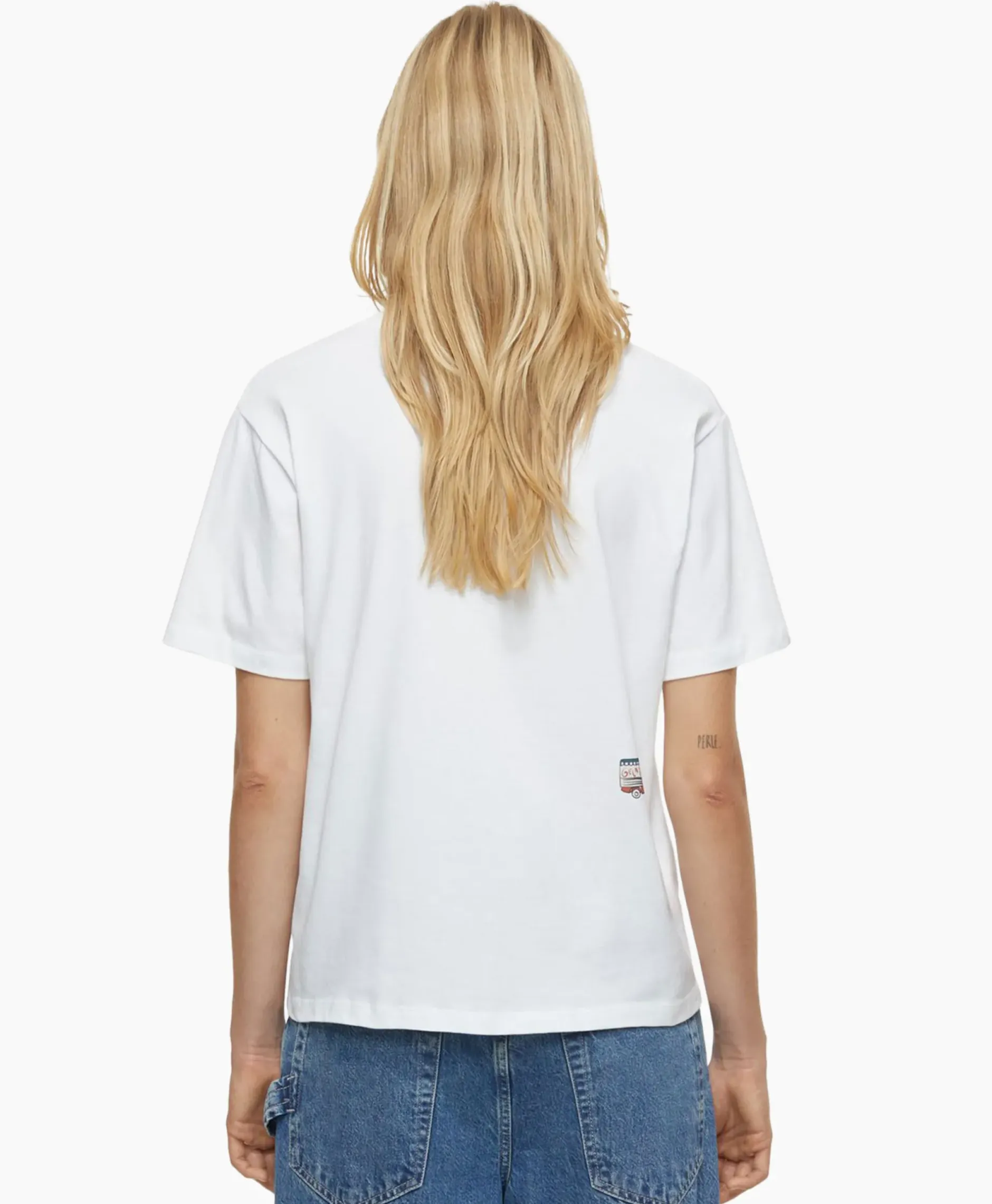 T-Shirt Korte Mouw Printed Wit^Closed