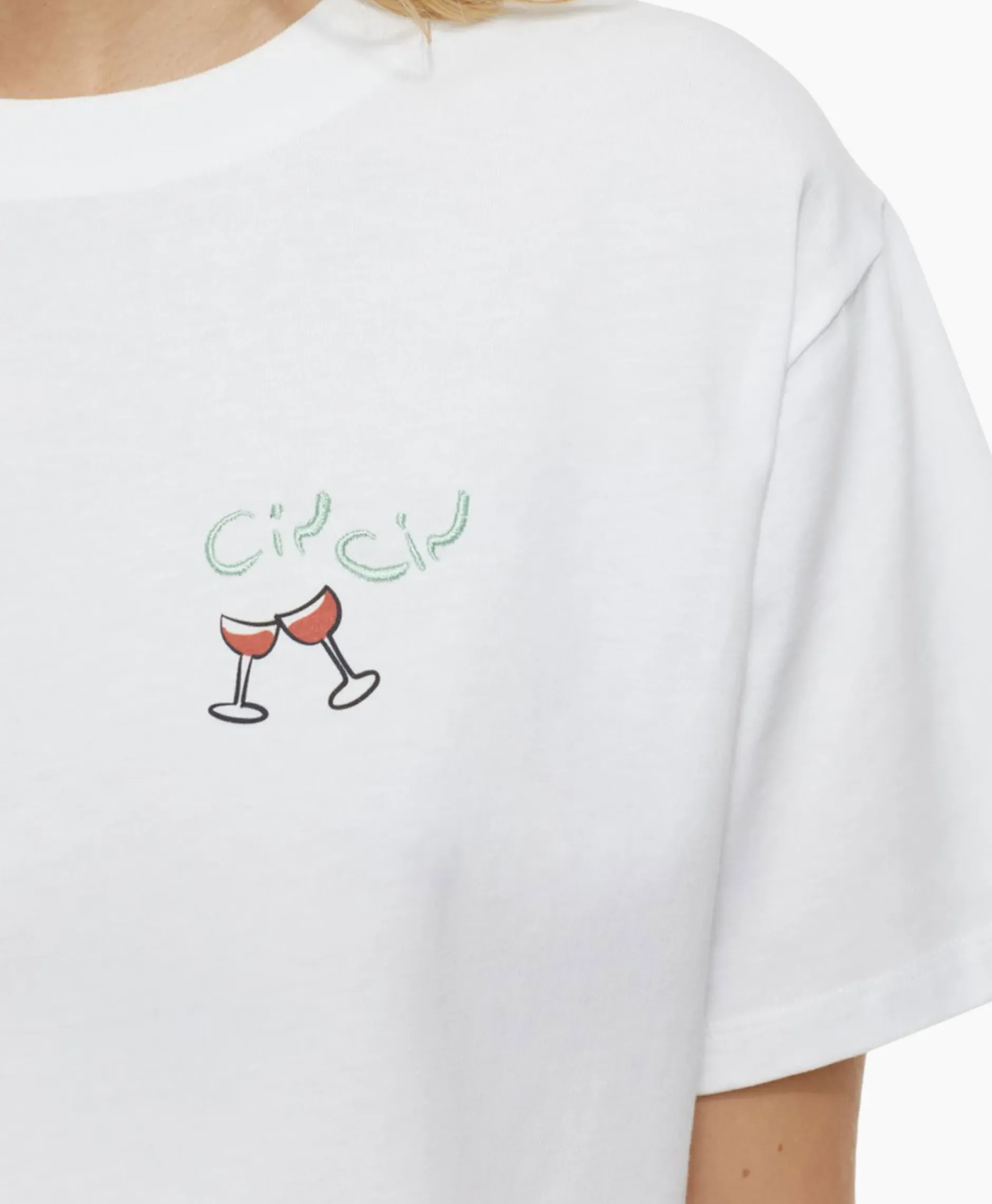 T-Shirt Korte Mouw Printed Wit^Closed