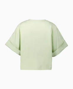 T-Shirt Korte Mouw Turn Up Licht Groen^Closed Sale