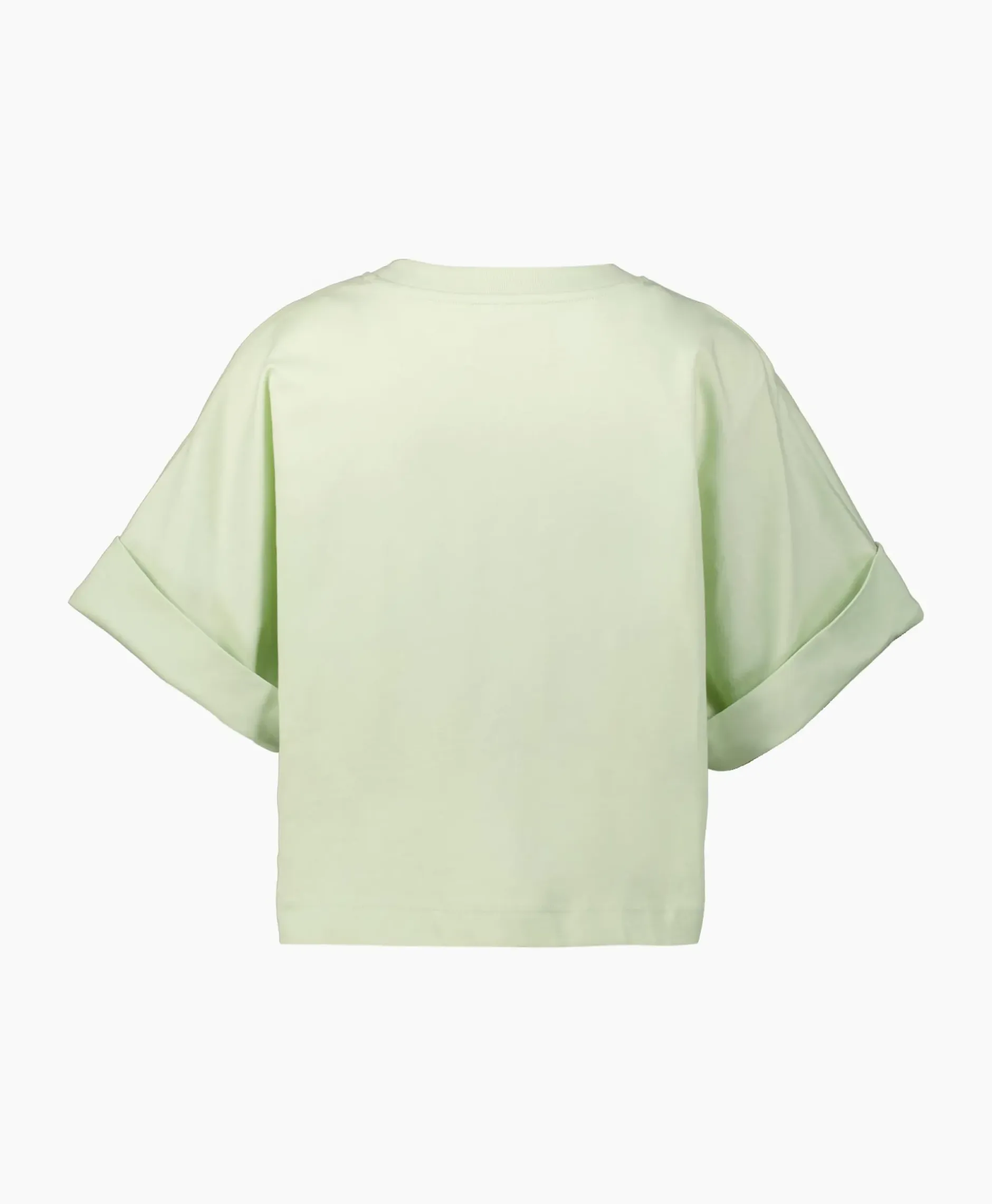 T-Shirt Korte Mouw Turn Up Licht Groen^Closed Sale