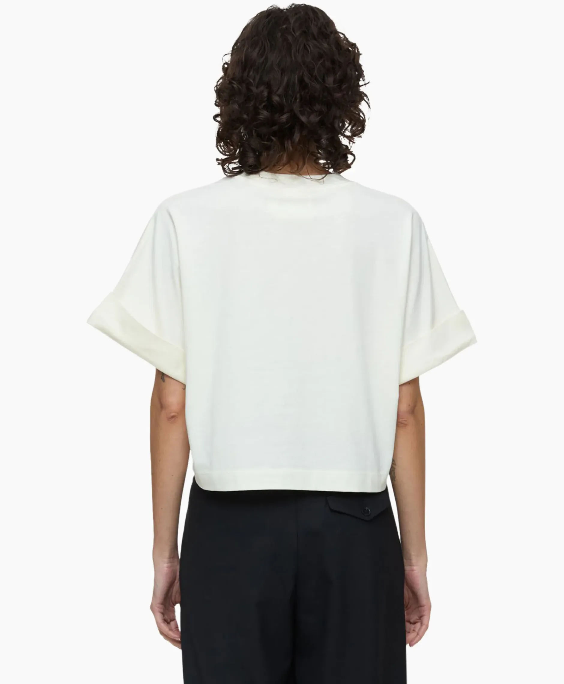 T-Shirt Korte Mouw Turn Up Ecru^Closed New
