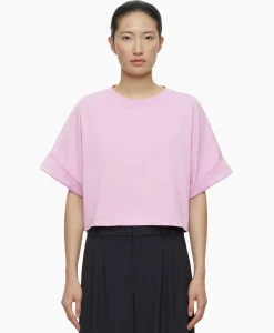 T-Shirt Korte Mouw Turn Up Roze^Closed New