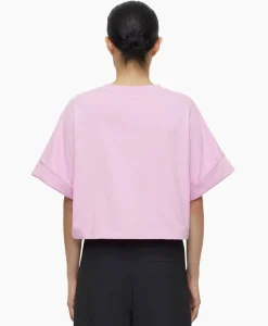 T-Shirt Korte Mouw Turn Up Roze^Closed New