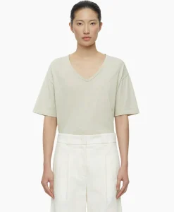 T-Shirt Korte Mouw V-Neck Short Sleeve Ivoor / Naturel^Closed Outlet