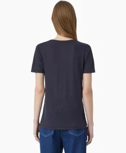 T-Shirt Korte Mouw V-Neck Blauw^Closed New