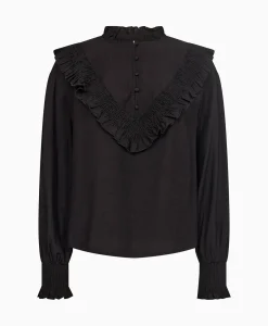 Co'Couture Blouse Angus Frill Zwart^Co'couture Best