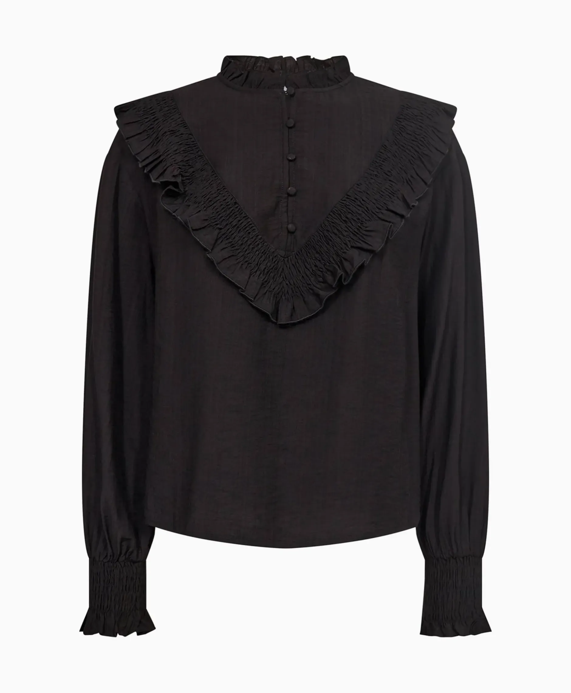 Co'Couture Blouse Angus Frill Zwart^Co'couture Best
