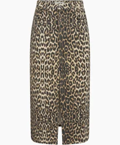 Co'Couture Midi Rok Leo Denim Slitbruin^Co'couture Discount
