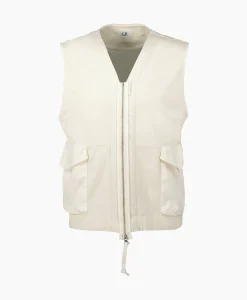 Bodywarmer Heavy Jersey Mixed Zipped Wit^Cp Company Online
