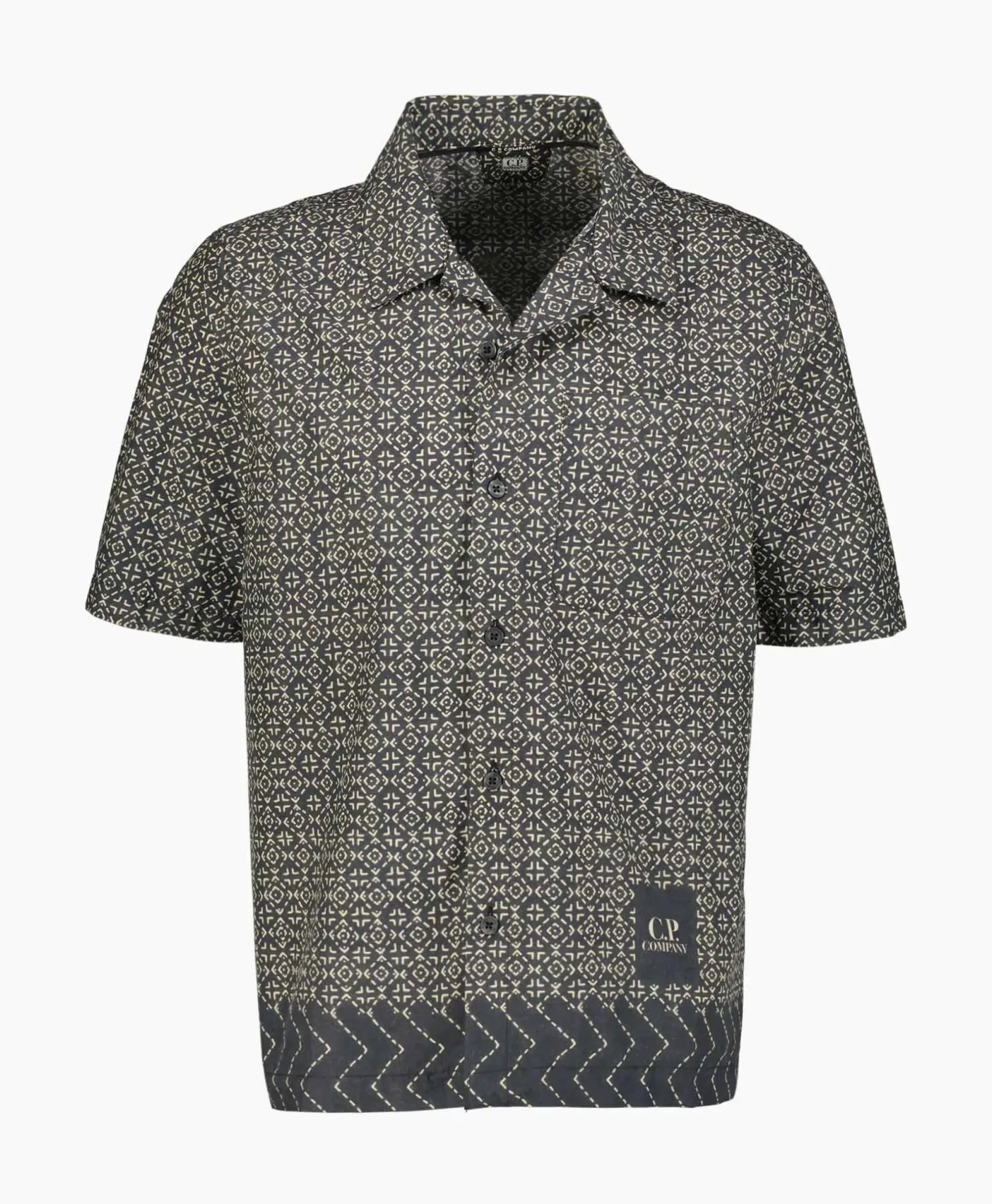 Overhemd Popeline Baja Print Zwart^Cp Company Hot
