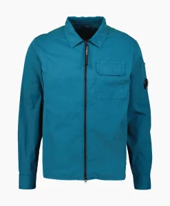 Overshirt Gabardine Zipped Blauw^Cp Company Discount