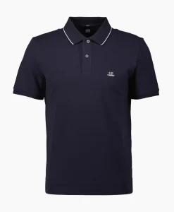 Polo Stretch Piquet Striped Collar Donker Blauw^Cp Company Hot