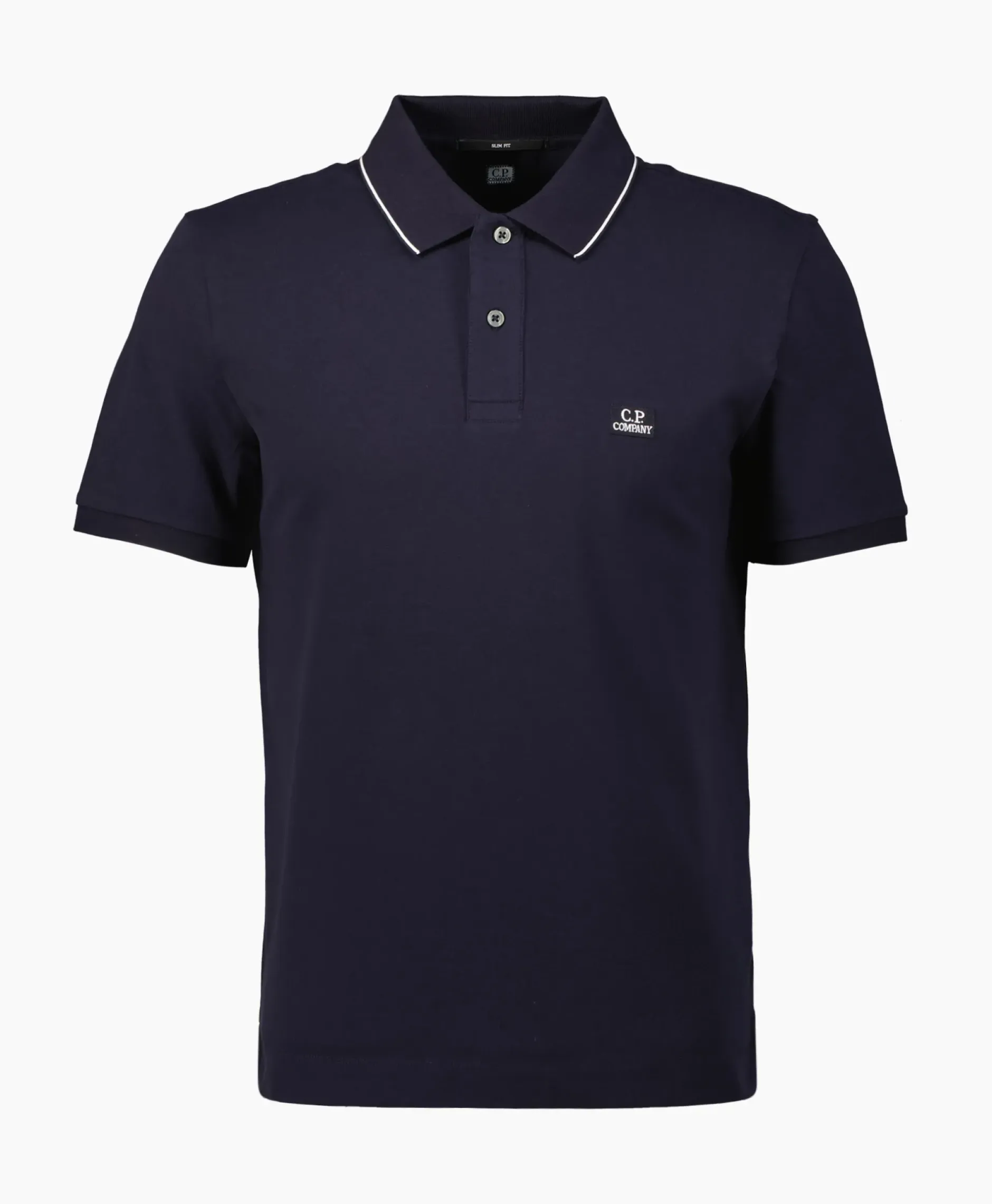 Polo Stretch Piquet Striped Collar Donker Blauw^Cp Company Hot