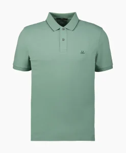 Polo Stretch Piquet Striped Collar Licht Groen^Cp Company