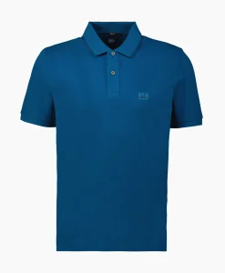 Polo Stretch Piquet Striped Collar Blauw^Cp Company Clearance