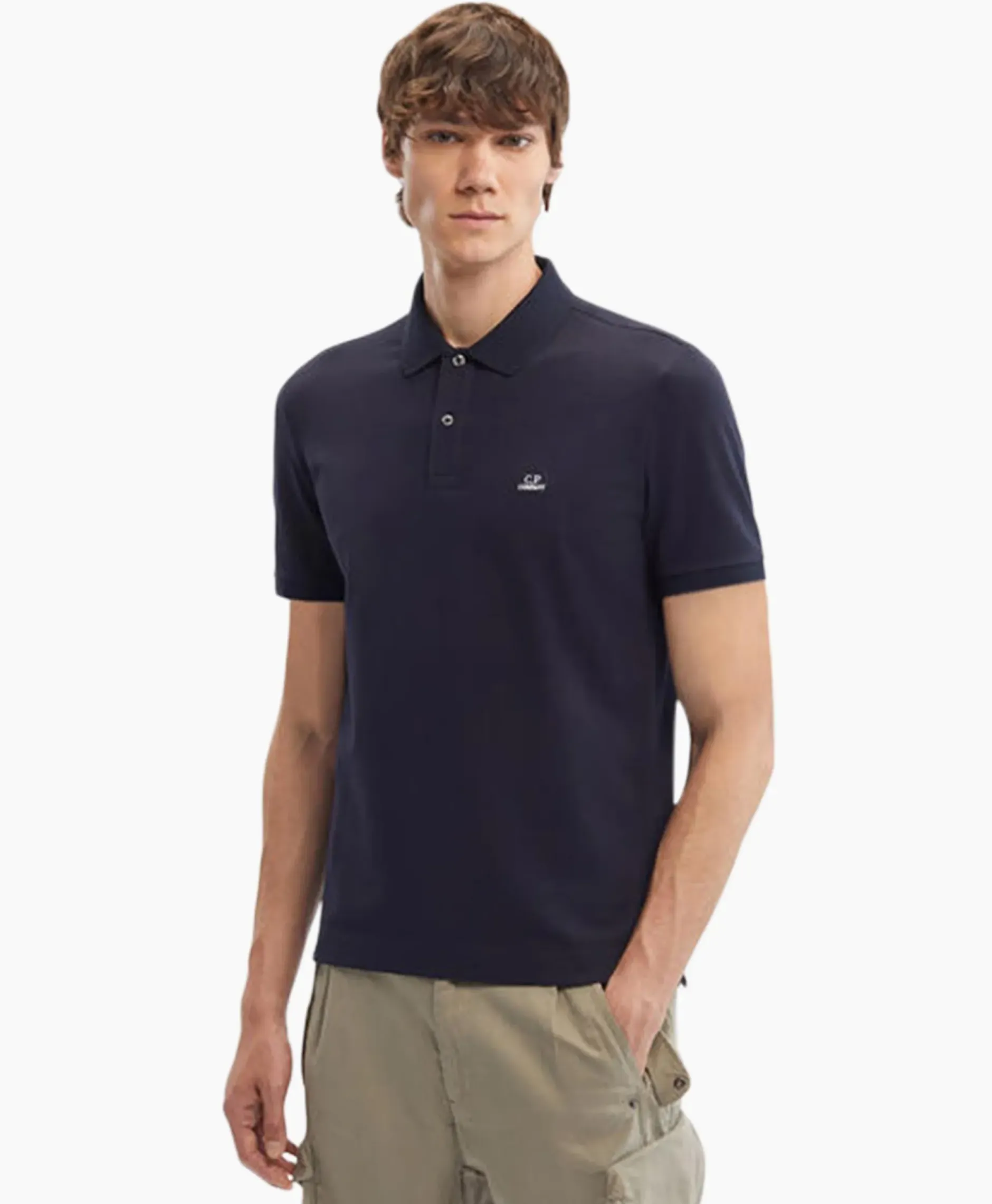 Polo Stretch Piquet Regular Donker Blauw^Cp Company Outlet