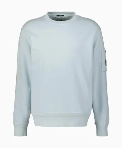 Sweater Cotton Diagonal Fleece Lens Licht Blauw^Cp Company Hot