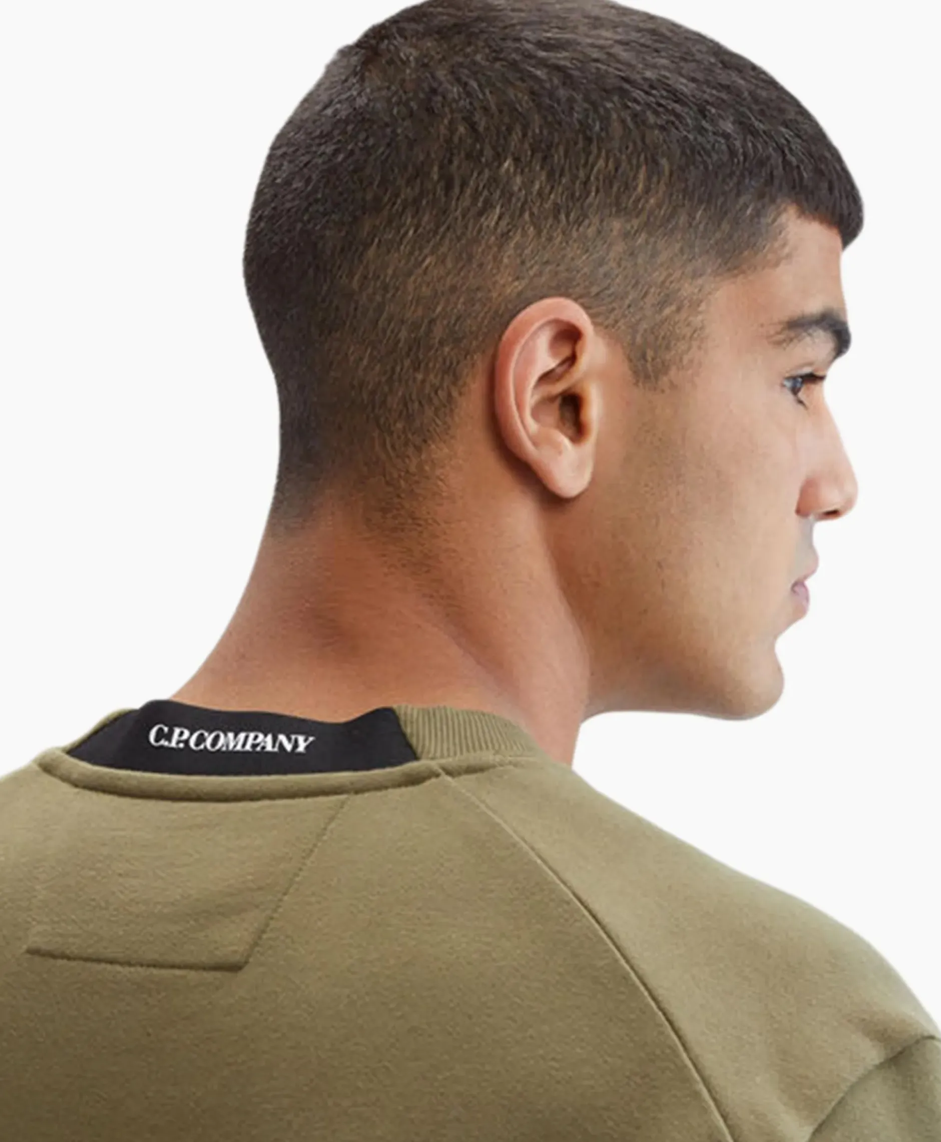 Sweater Diagonal Raised Fleece Groen^Cp Company Clearance