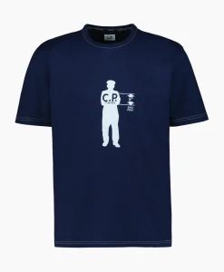 T-Shirt Indigo Jersey Blauw^Cp Company Hot