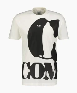 T-Shirt Korte Mouw Jersey Relaxed Logo Wit^Cp Company New