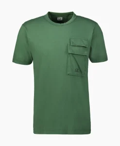 T-Shirt Korte Mouw Jersey Flap Pocket Groen^Cp Company Best