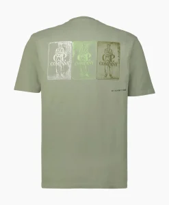T-Shirt Korte Mouw Jersey Artisinal Three Cards Groen^Cp Company Hot