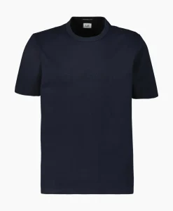 T-Shirt Mercerized Jersey Twisted Logo Donker Blauw^Cp Company Outlet