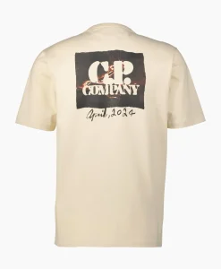 T-Shirt Mercerized Jersey Graphic Ecru^Cp Company Best