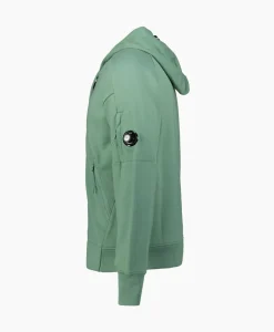 Vest Diagonal Raised Fleece Zipped Groen^Cp Company Discount