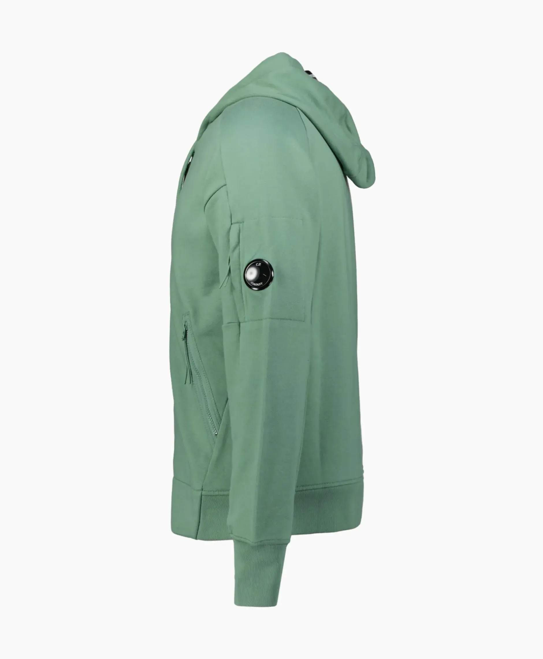 Vest Diagonal Raised Fleece Zipped Groen^Cp Company Discount