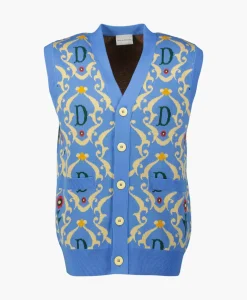 Vest La Sans Manches Ornements Blauw^Drole De Monsieur Hot