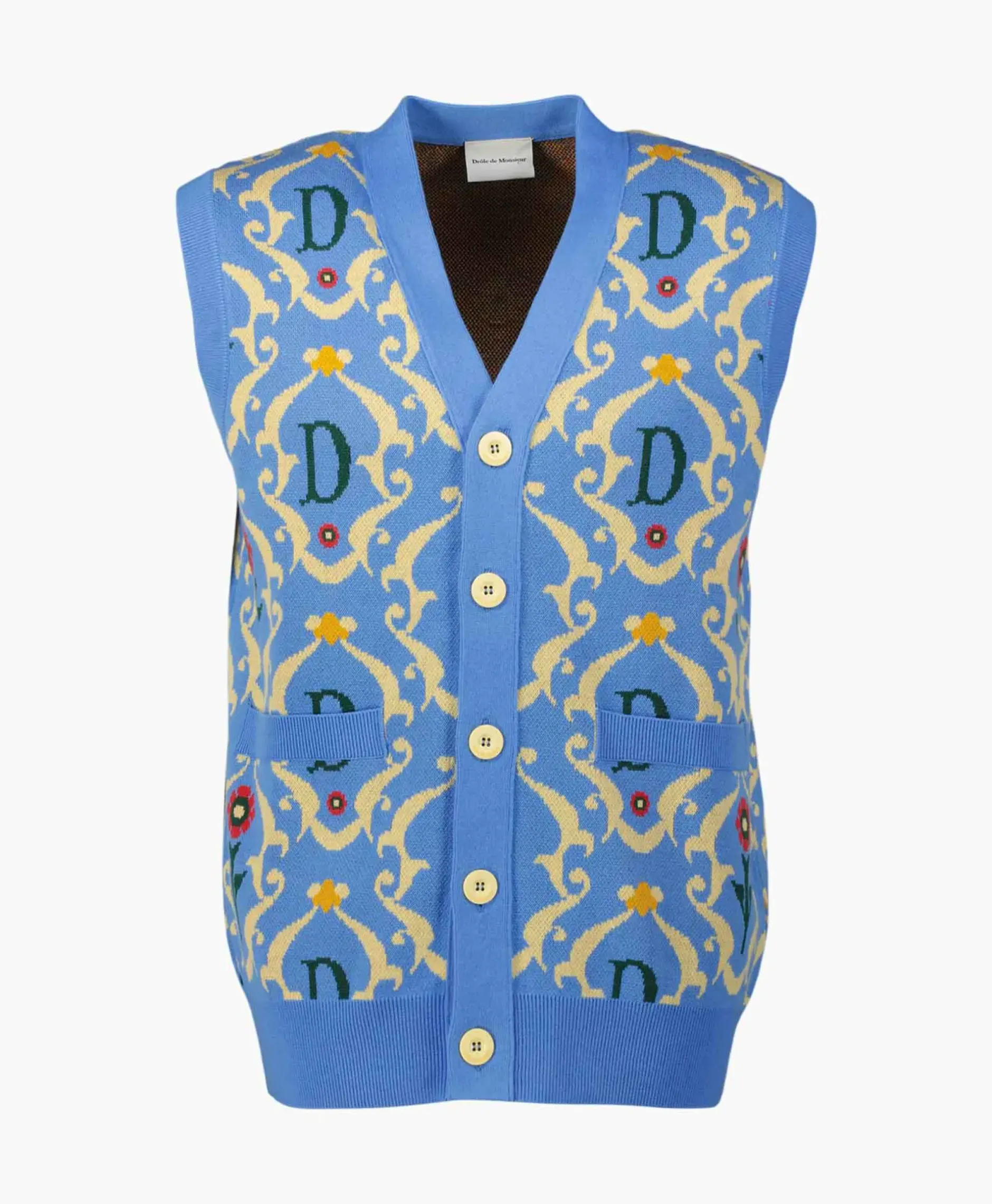 Vest La Sans Manches Ornements Blauw^Drole De Monsieur Hot