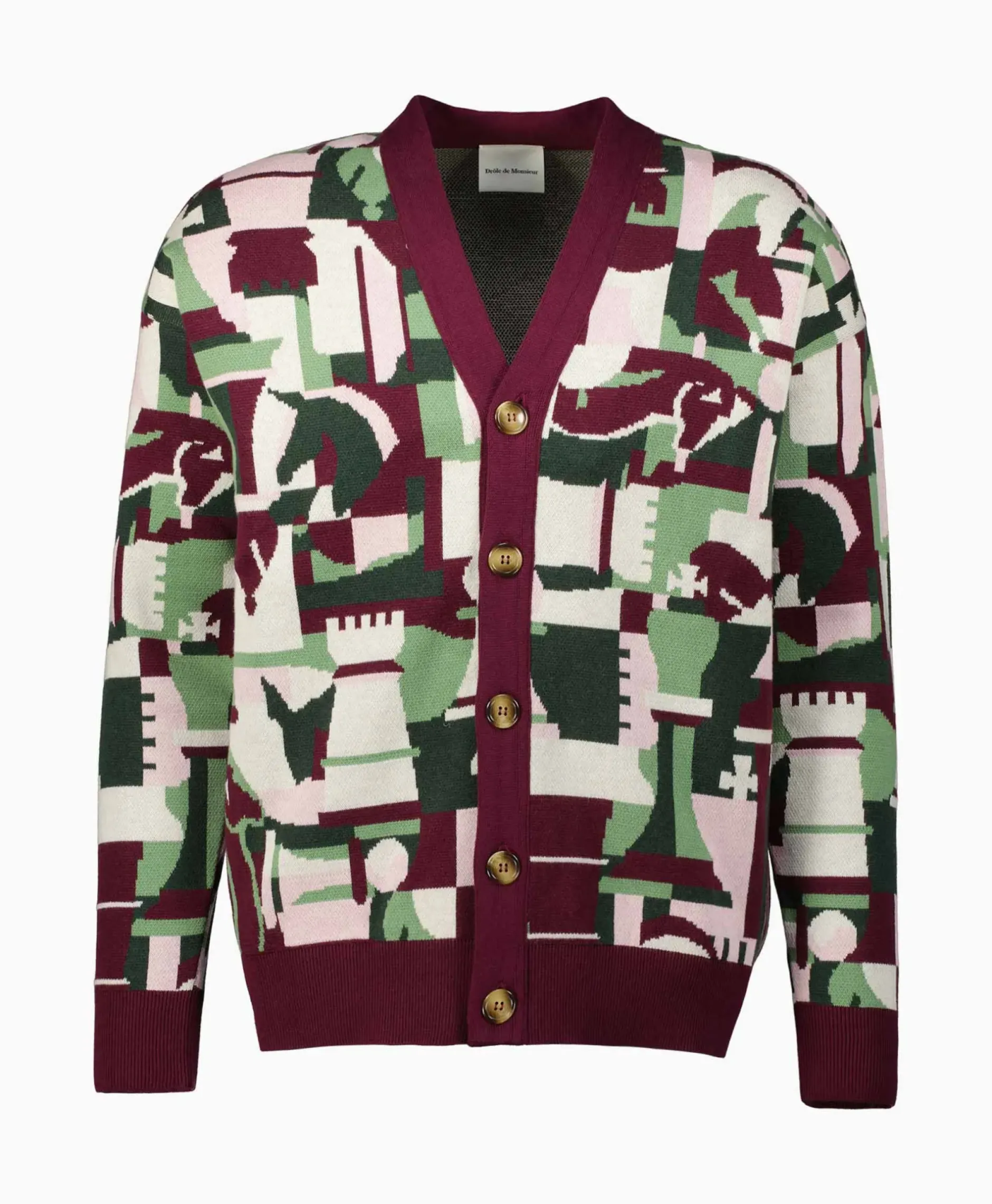Vest Le Cardigan Echecs Pink^Drole De Monsieur Outlet