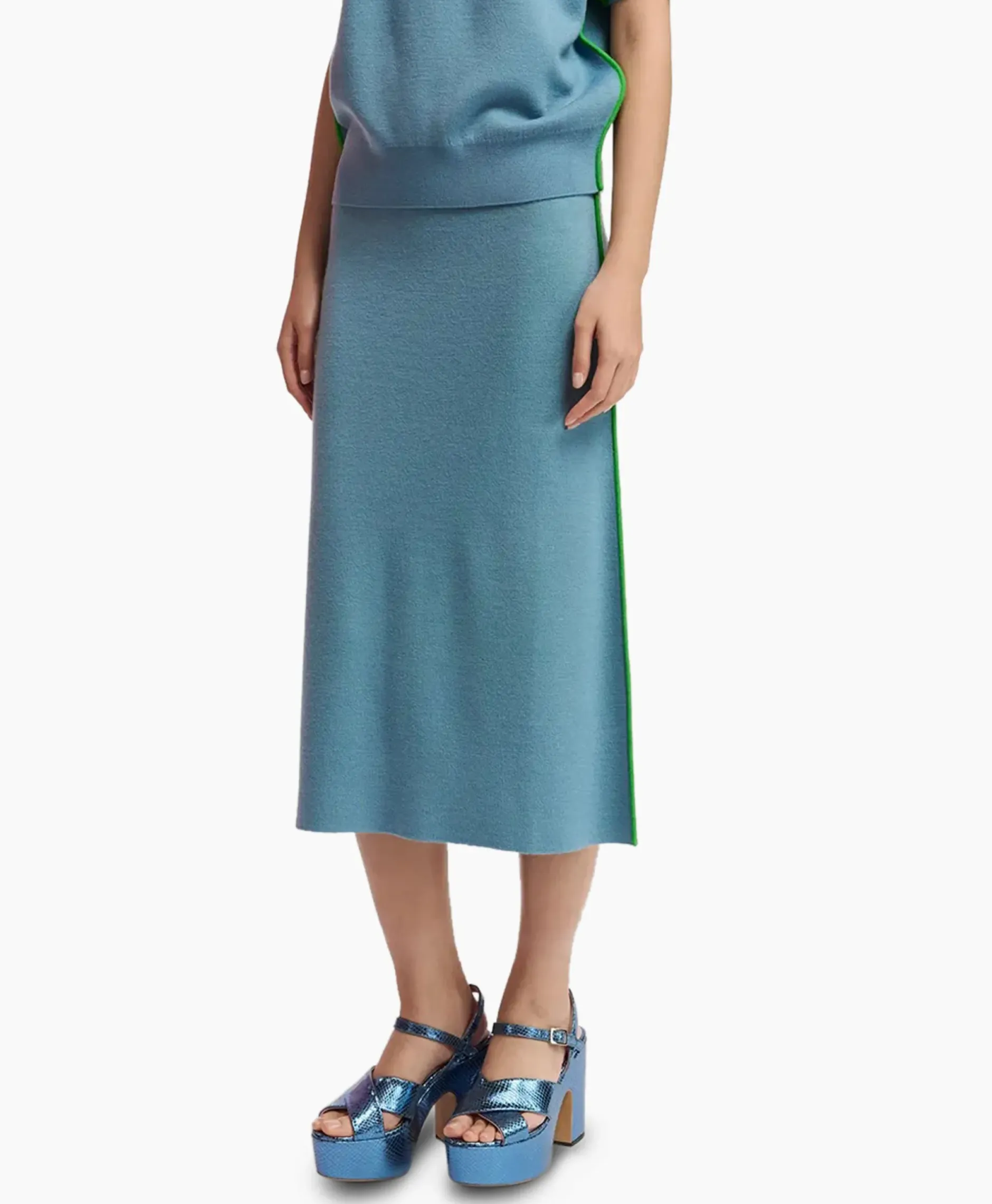 Midi Rok Folder Blauw^Essentiel Antwerp New