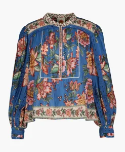 Blouse Wonderful Bouquet Blue Blauw^Farm Rio