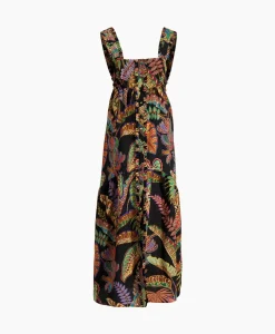 Maxi Jurk Cool Foliage Black Sleeveless Zwart^Farm Rio Hot