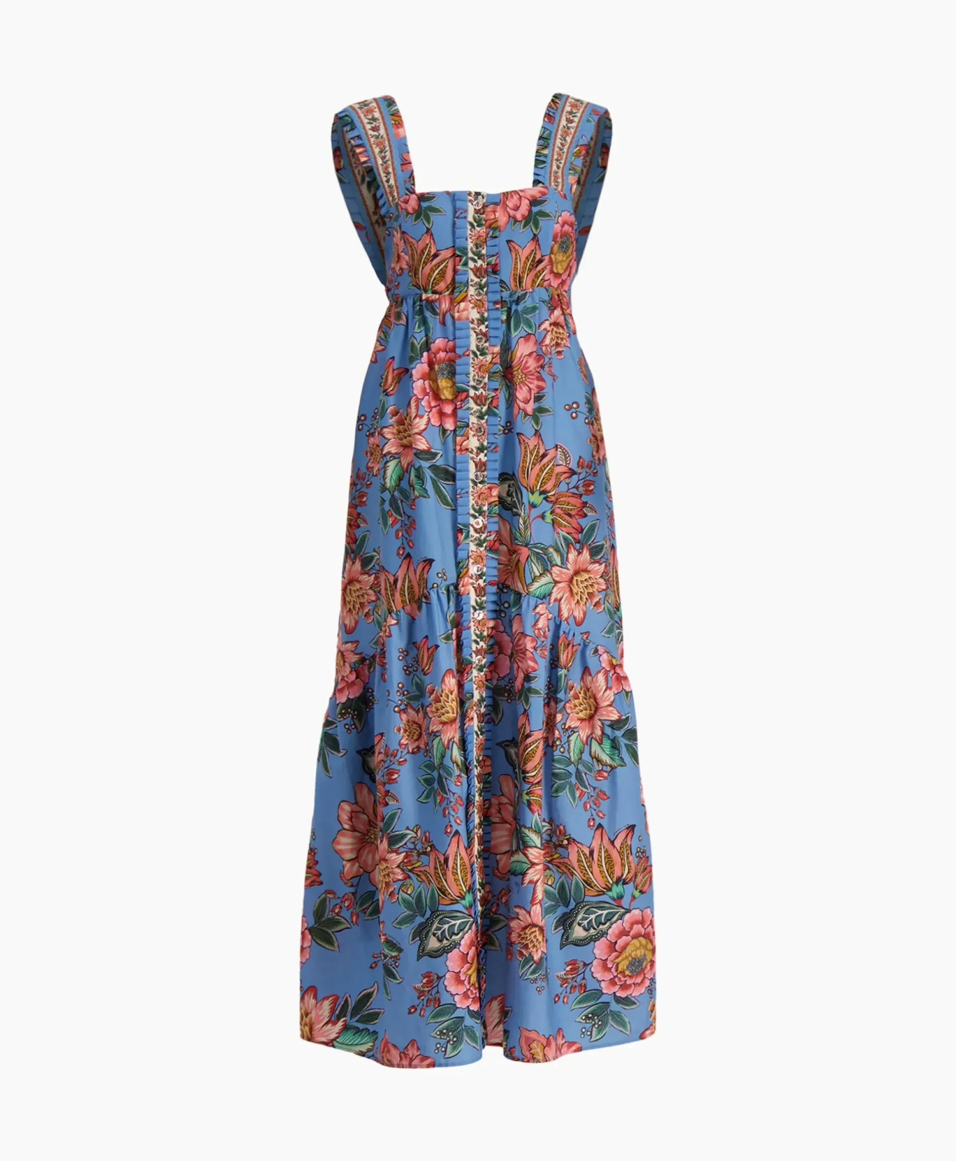 Maxi Jurk Wonderful Bouquet Blue Sleeveless Blauw^Farm Rio Online